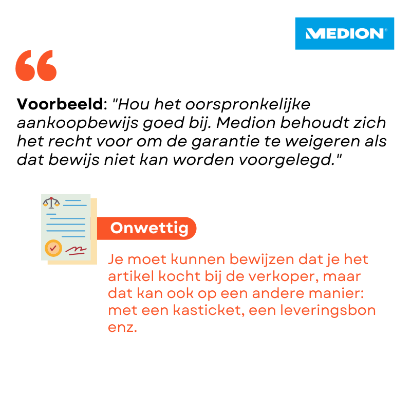 onwettige garantiebeperking bij Medion